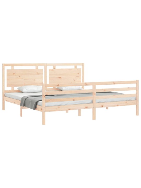 Gultas rāmis ar galvgali, Super King Size, masīvkoks