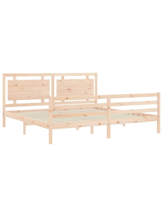 Gultas rāmis ar galvgali, Super King Size, masīvkoks