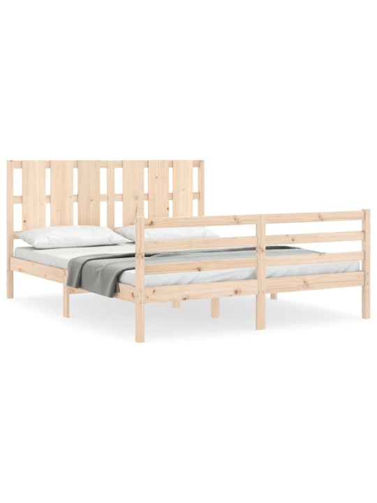 Gultas rāmis ar galvgali, King size izmērs, masīvkoks