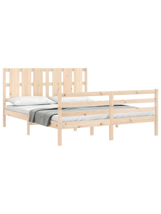 Gultas rāmis ar galvgali, King size izmērs, masīvkoks