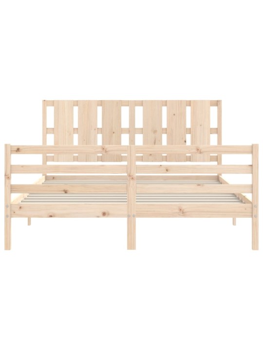 Gultas rāmis ar galvgali, King size izmērs, masīvkoks