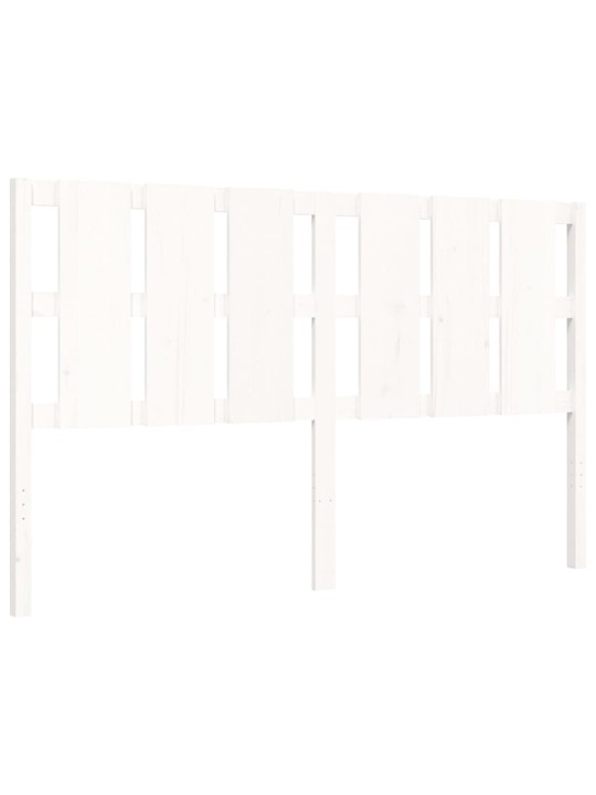Gultas rāmis ar galvgali, King size izmērs, masīvkoks, balts