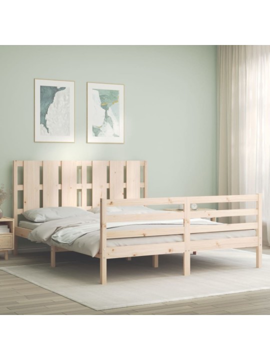 Gultas rāmis ar galvgali, 160x200 cm, masīvkoks