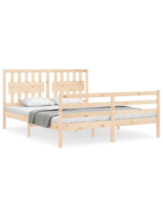 Gultas rāmis ar galvgali, King size izmērs, masīvkoks