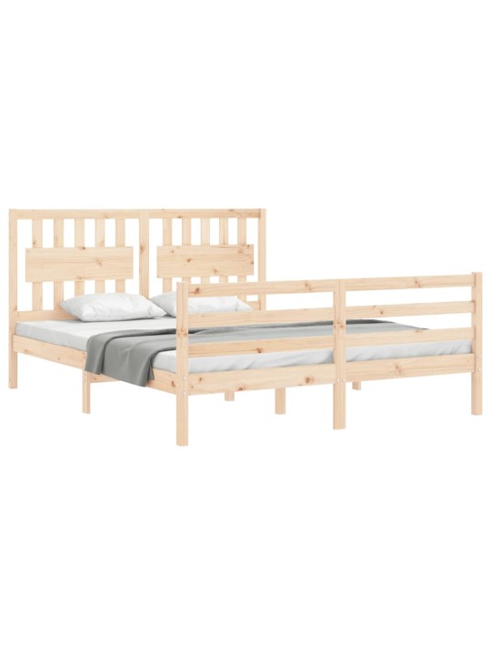 Gultas rāmis ar galvgali, King size izmērs, masīvkoks