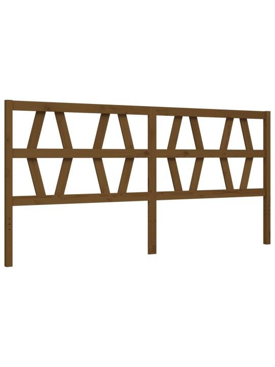 Gultas rāmis ar galvgali, medus brūns, 200x200 cm, masīvkoks