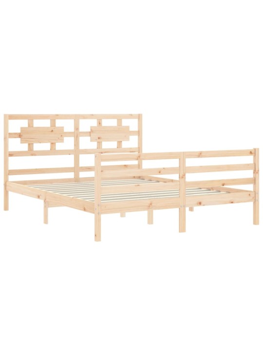 Gultas rāmis ar galvgali, King size izmērs, masīvkoks