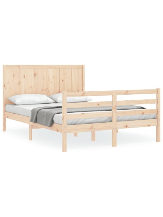 Gultas rāmis ar galvgali, King size izmērs, masīvkoks