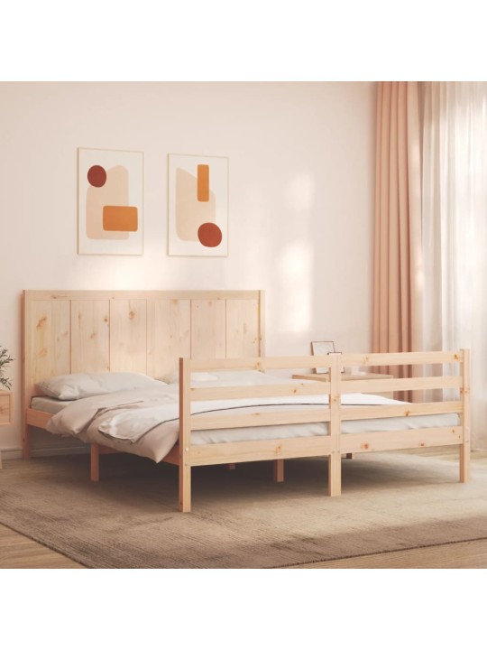 Gultas rāmis ar galvgali, King size izmērs, masīvkoks