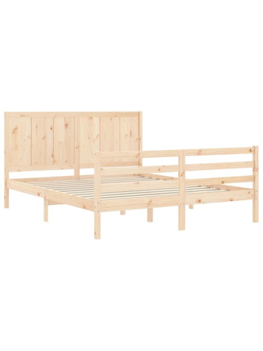 Gultas rāmis ar galvgali, King size izmērs, masīvkoks