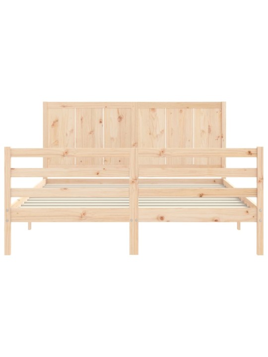 Gultas rāmis ar galvgali, King size izmērs, masīvkoks