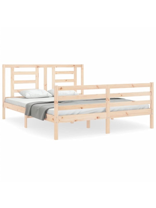 Gultas rāmis ar galvgali, King size izmērs, masīvkoks