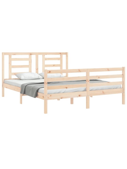 Gultas rāmis ar galvgali, King size izmērs, masīvkoks