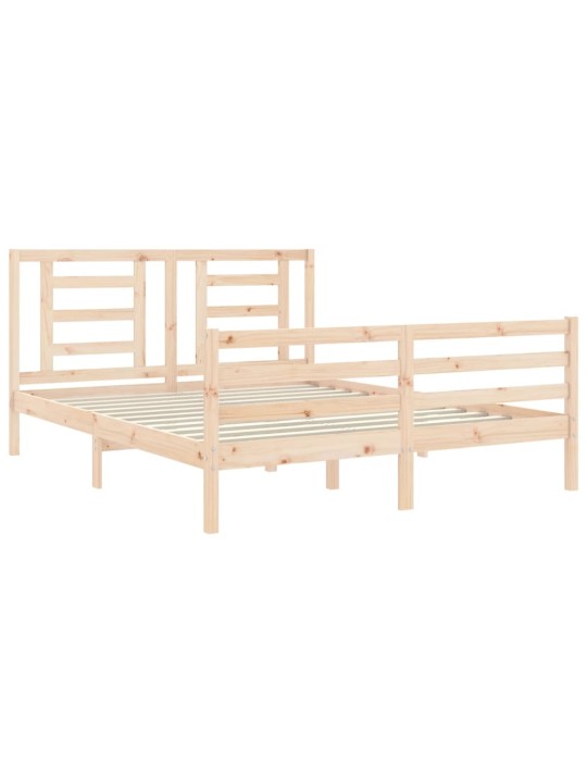 Gultas rāmis ar galvgali, King size izmērs, masīvkoks