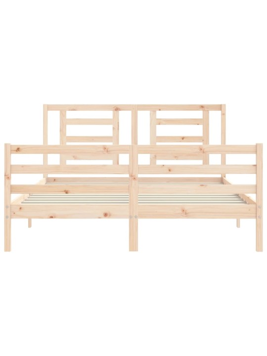 Gultas rāmis ar galvgali, King size izmērs, masīvkoks