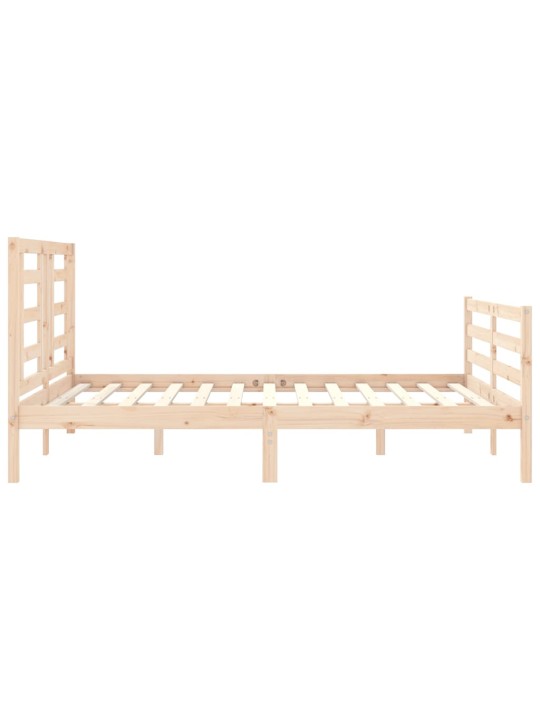 Gultas rāmis ar galvgali, King size izmērs, masīvkoks