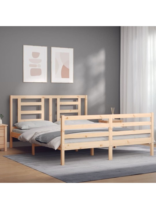 Gultas rāmis ar galvgali, 160x200 cm, masīvkoks