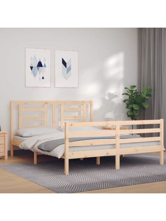 Gultas rāmis ar galvgali, 160x200 cm, masīvkoks