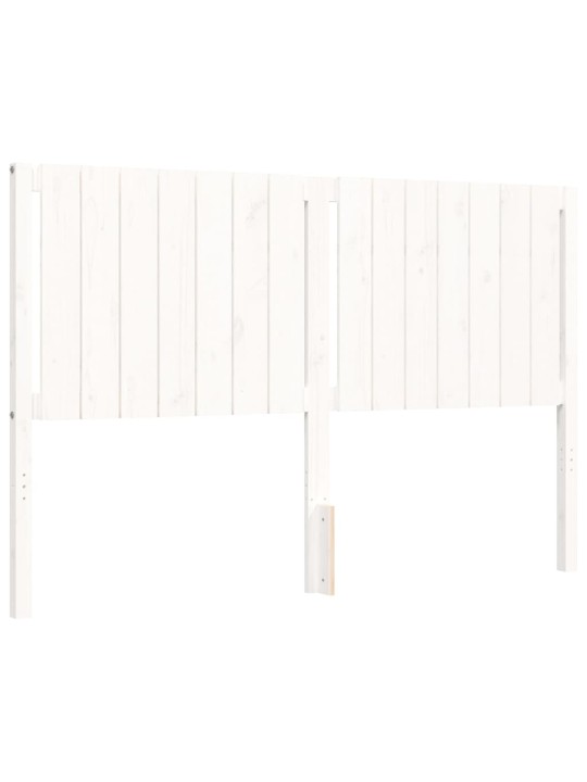 Gultas rāmis ar galvgali, 160x200 cm, masīvkoks, balts