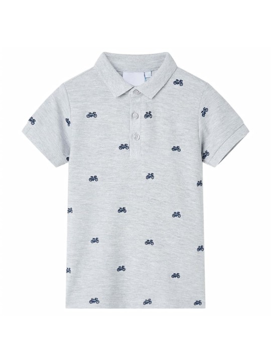 Bērnu polo krekls, raibi pelēks, 128