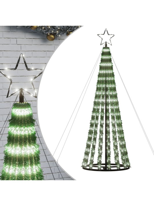 LED Ziemassvētku eglīte 275 LED Auksti Balts 180 cm
