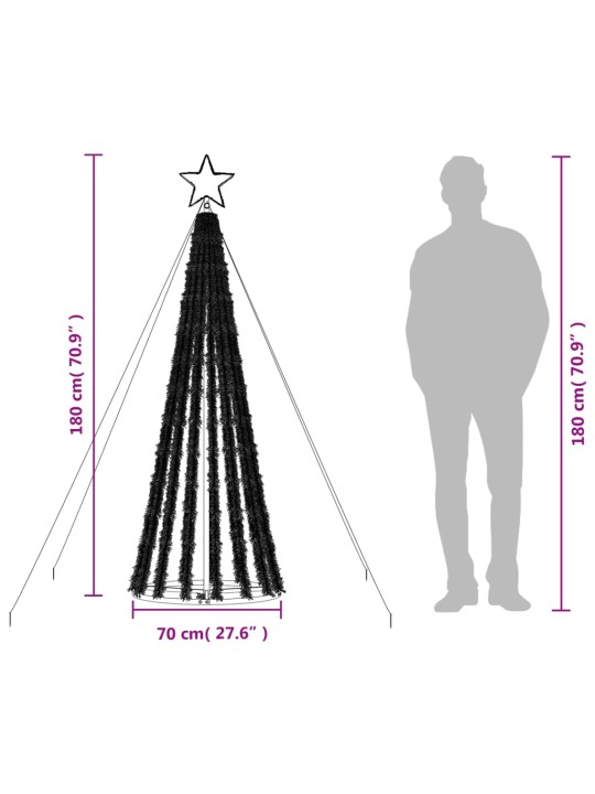LED Ziemassvētku eglīte 275 LED Krāsains 180 cm