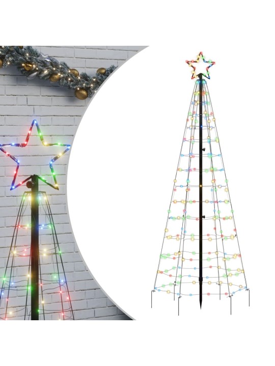 Led ziemassvētku eglīte ar tapas 220 led krāsaina 180 cm