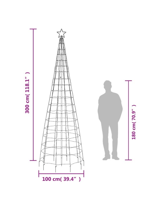 Led ziemassvētku eglīte ar tapas 570 led krāsains 300 cm