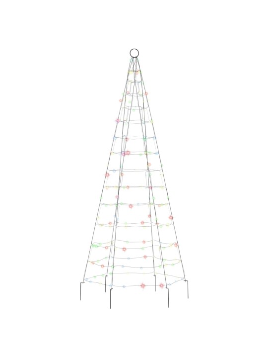 Led ziemassvētku eglīte uz karoga masta 200 led krāsains 180 cm