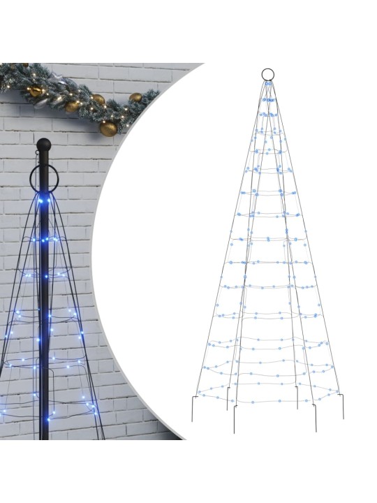 Led ziemassvētku eglīte uz karoga masta 200 led zila 180 cm