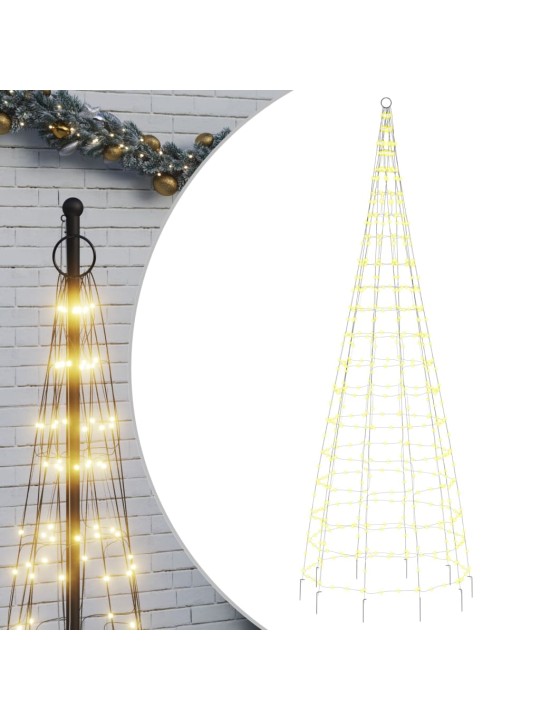 Led ziemassvētku eglīte uz karoga masta 550 led silti balta