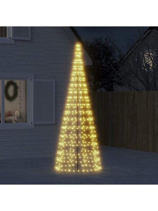 Led ziemassvētku eglīte uz karoga masta 550 led silti balta