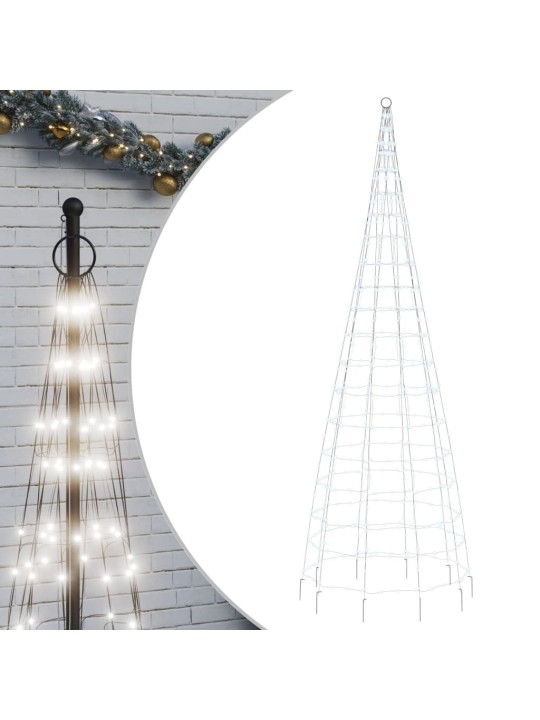 Led ziemassvētku eglīte uz karoga masta 550 led auksti balta