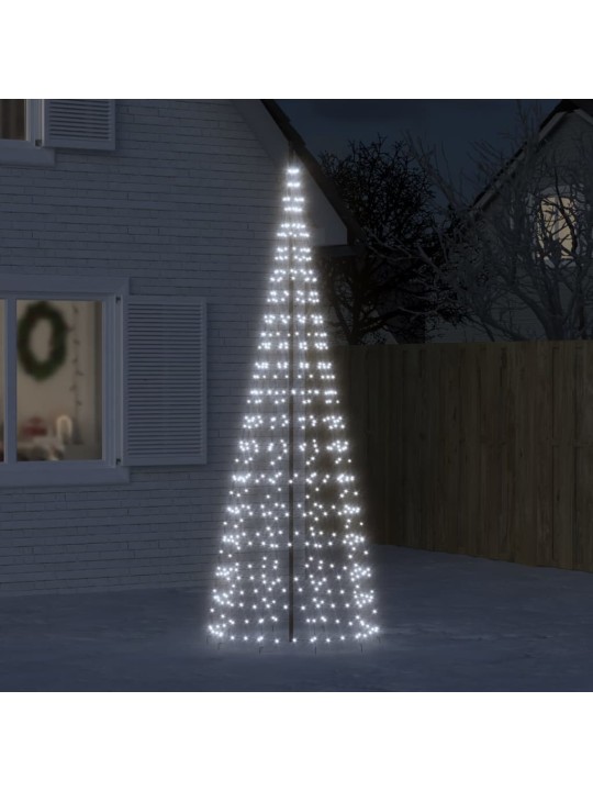 Led ziemassvētku eglīte uz karoga masta 550 led auksti balta