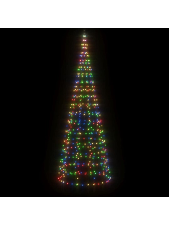 Led ziemassvētku eglīte uz karoga masta 550 led krāsains 300 cm