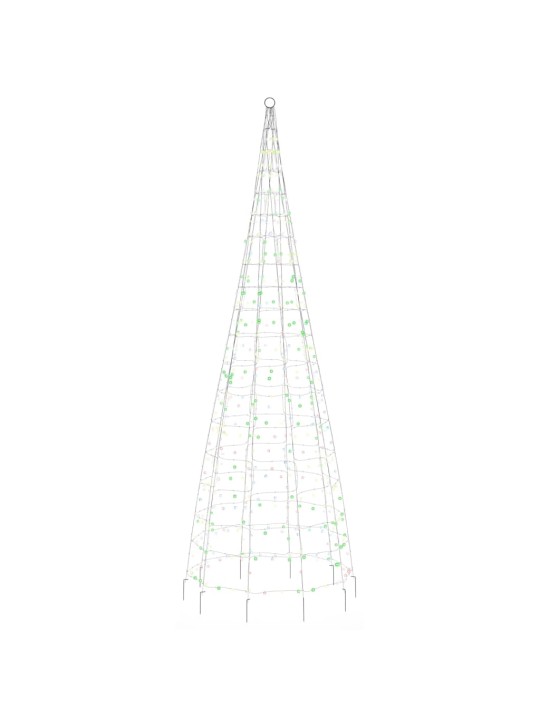 Led ziemassvētku eglīte uz karoga masta 550 led krāsains 300 cm