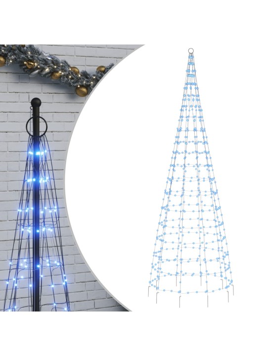 Led ziemassvētku eglīte uz karoga masta 550 led zila 300 cm