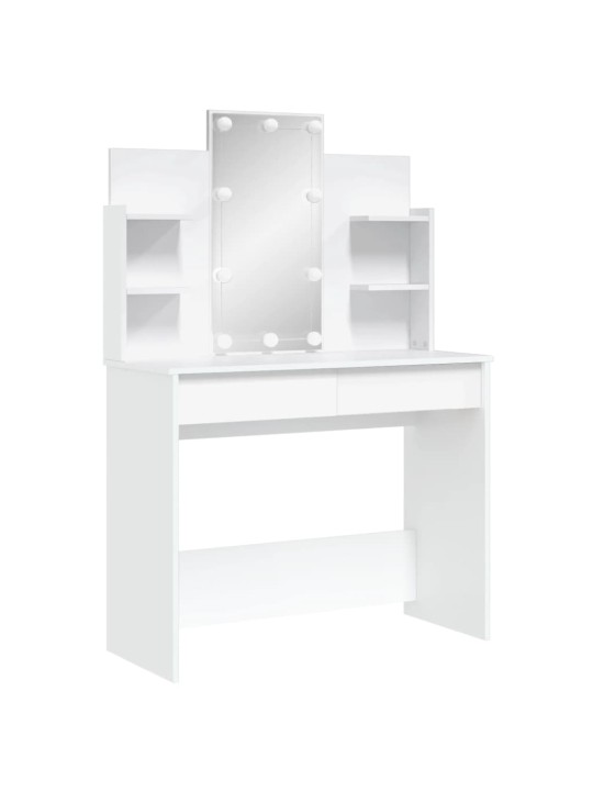 Spoguļgaldiņš ar led, balts, 96x40x142 cm