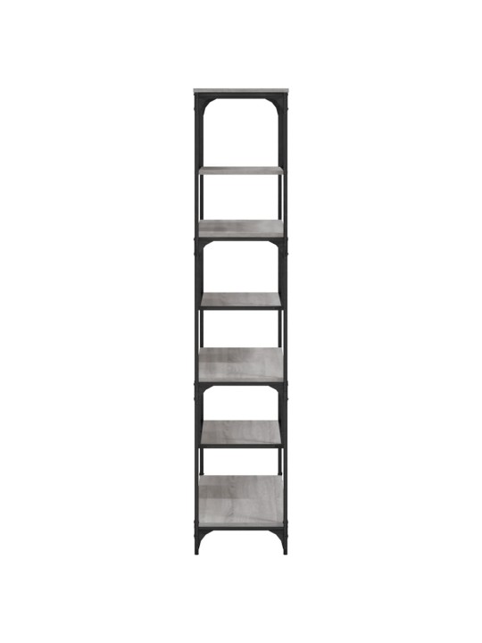 Grāmatplaukts, pelēka koka, 81x36x176 cm, inženierijas koks