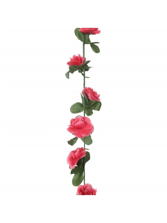 Ziemassvētku ziedu vītnes, 6 gab., sarkanas rozes, 250 cm