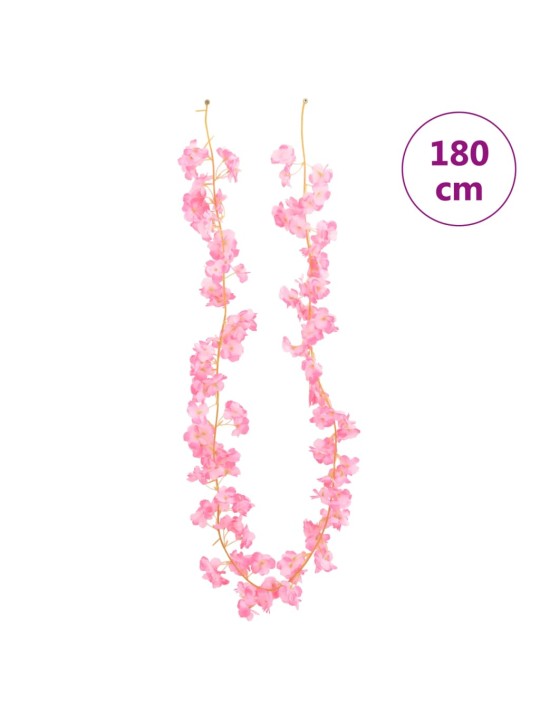 Ziemassvētku ziedu vītnes, 6 gab., tumši violetas, 180 cm