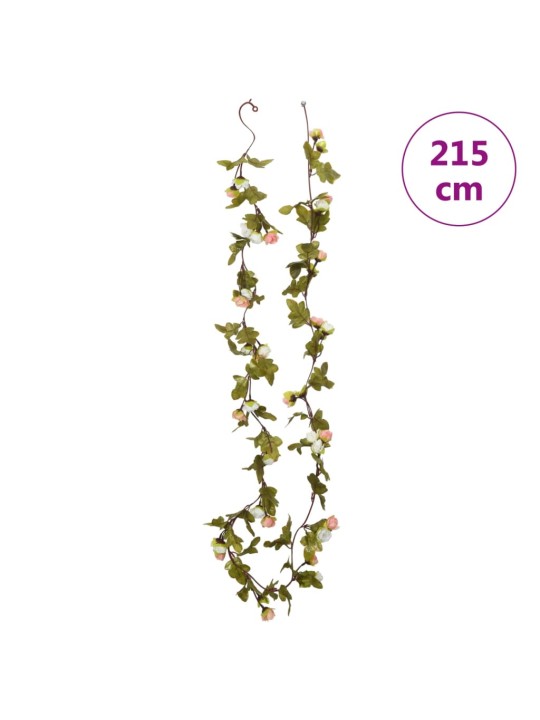 Ziemassvētku ziedu vītnes, 6 gab., šampanieša, 215 cm