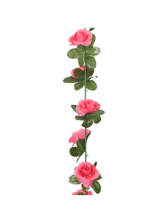 Ziemassvētku ziedu vītnes, 6 gab., sarkanrozā, 240 cm