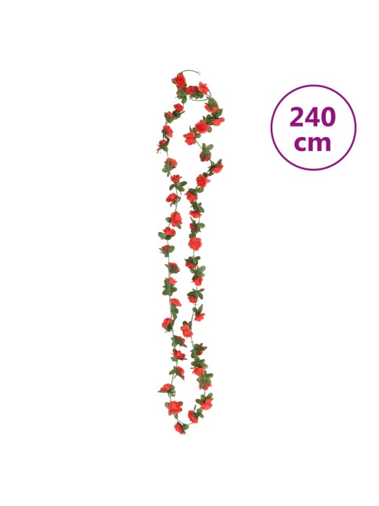 Ziemassvētku ziedu vītnes, 6 gab., sārtas, 240 cm