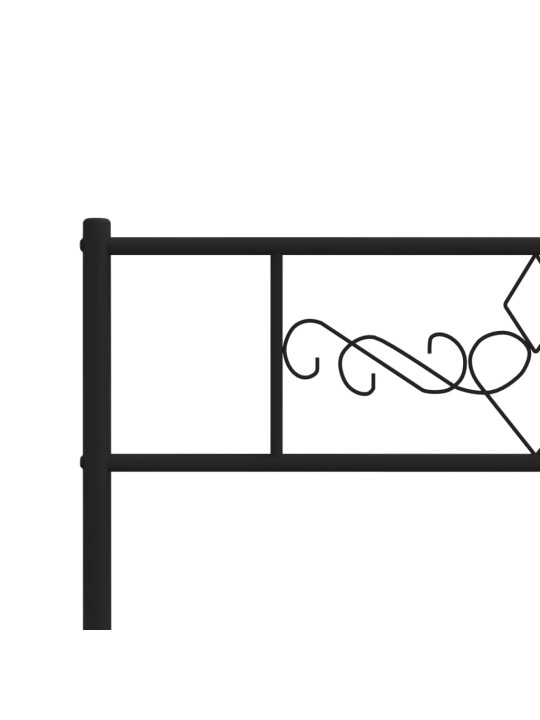 Gultas rāmis ar galvgali un kājgali, melns metāls, 80x200 cm