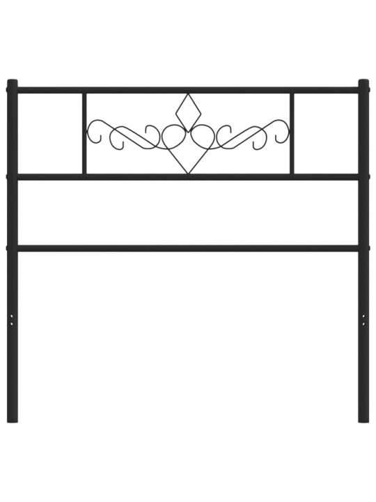 Gultas galvgalis, metāls, melns, 90 cm