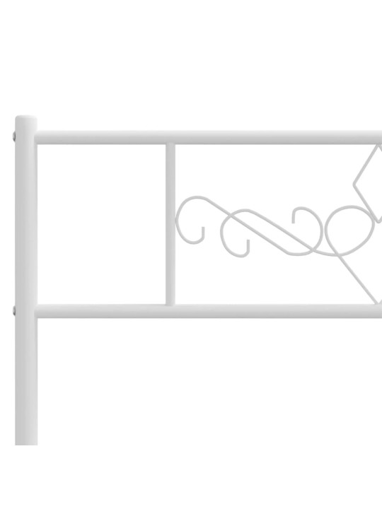Gultas rāmis ar galvgali, balts metāls, 80x200 cm