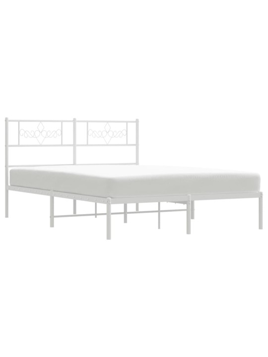 Gultas rāmis ar galvgali, balts metāls, 120x200 cm