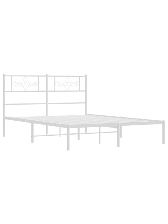 Gultas rāmis ar galvgali, balts metāls, 120x200 cm