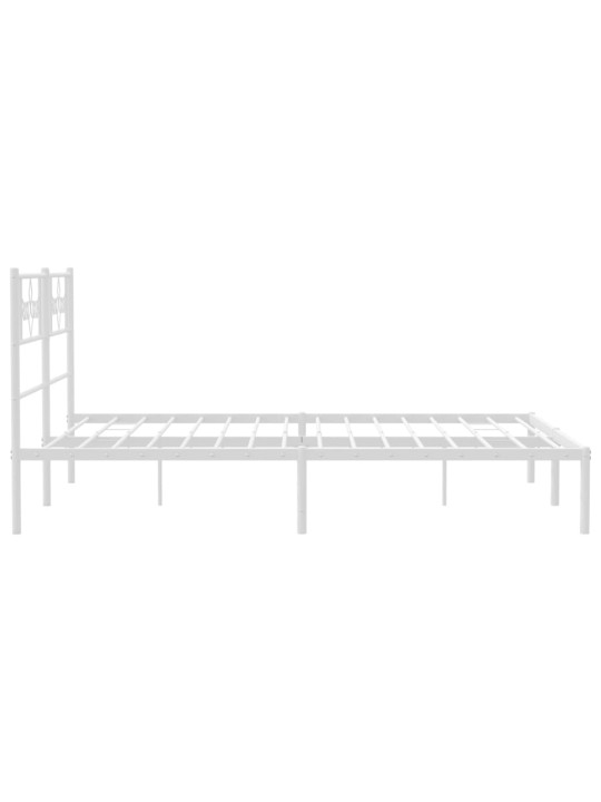 Gultas rāmis ar galvgali, balts metāls, 120x200 cm